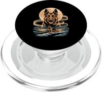 moon German Shepherd Spirit Mountain Night PopSockets PopGrip for MagSafe