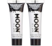 Moon Glow - 12ml Neon UV Face & Body Paint - White (Pack of 2)