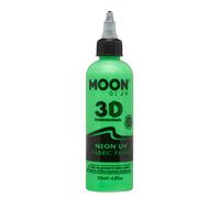 Moon Glow - Neon UV 3D Fabric Paint - 125ml - Intense Green - Textile paint for clothes, t-shirts, bags, shoes & canvas