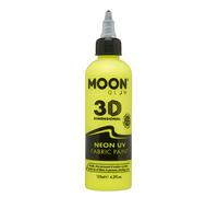 Moon Glow - Neon UV 3D Fabric Paint - 125ml - Intense Yellow - Textile paint for clothes, t-shirts, bags, shoes & canvas