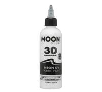Moon Glow - Neon UV 3D Fabric Paint - 125ml - White - Textile paint for clothes, t-shirts, bags, shoes & canvas