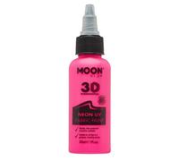 Moon Glow - Neon UV 3D Fabric Paint - 30ml - Intense Pink - Textile paint for clothes, t-shirts, bags, shoes & canvas