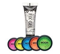 Moon Glow - Neon UV Glitter Shaker 5g - Choose Your Colour - Glows Brightly Under UV Lighting! (Set of 5)