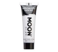 Moon Glow - Neon UV Hair Gel - 20ml White - Temporary wash out hair colour dye - Spike and glow!