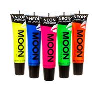 Moon Glow Neon UV Lip Gloss - Choose from 8 colours - Glows brightly under UV! (Set of 5)