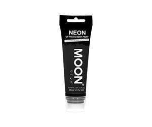 Moon Glow Supersize 75ml Neon UV Face & Body Paint - Black - with sponge applicator