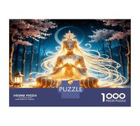 Moon Goddess 1000pc Jigsaw Puzzle Set Sacred Zen Serenity Jigsaw Puzzle Premium Cardstock Decompression Wall Decor Gift Women Men Kids Cognitive Development Puzzle 52x38cm/1000pcs