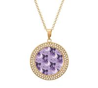 Moon Goddess Funny Necklace With Printed Pendant Novelty Diamond Jewelry for Women Men Silver/Gold