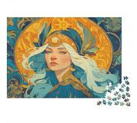 Moon Goddess Jigsaw Puzzles for Adults 1000 Piece Norse Mythology Jigsaw Puzzle Challenging And Brainteasing Multi Colour Therapeutic Fun Home Decoration Educational Games 1000pcs (75x50cm)