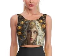 Moon Goddess Selene Greek Mythology Women's Sports Bras Gym Tank Tops Yoga Support with Padded L