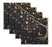 Moon Golden tree decorative harvest cloth dinner napkins burlap reusable napkins washable 20 x 20in set of 4 servilletas de tela para mesa elegantes