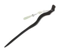 Moon Hairpin for Women, Antique Brown Resin Acrylic Wood Metal | Tassel Pendant and Moon Pendant, Minimalist Style, for Updo Hairstyles, Hair Buns, Formal Events