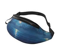Moon Hands-Free Bag The Clear Blue Ocean Fanny Pack Sky Crossbody Bag Scooter Riders 14X35CM