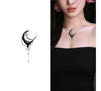 Moon Herbal Temporary Tattoos With A Unique Splatter Ink Style, Waterproof And Non-reflective, Realistic And Long-lasting For 2 Weeks,Fake Tattoos(2pcs)