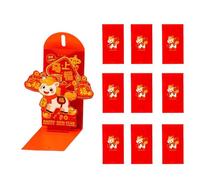 Moon Horse Money Envelopes - 17 x 9 cm Crimson Fold, Crimson Fold Paper Package, Horse Picture Set | Traditional Cash Envelope, Cultural Holiday Cash Envelope, Wedding Table Exchange