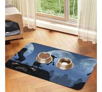 Moon Horse Printing Pet Absorbent Tablecloth, Special Pad For Pet Bowls, Rollable For Storage, Ideal For Pet Bowls