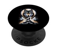 Moon Howling Wolf Mystic Mountain Night PopSockets Adhesive PopGrip