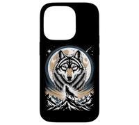 Moon Howling Wolf Night Mountain Case for iPhone 14 Pro