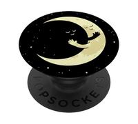 Moon Hugging Space Sleeping Celestial Body Embracing Kawaii PopSockets Adhesive PopGrip