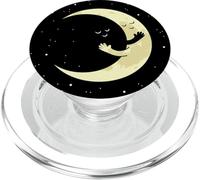 Moon Hugging Space Sleeping Celestial Body Embracing Kawaii PopSockets PopGrip for MagSafe
