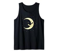 Moon Hugging Space Sleeping Celestial Body Embracing Kawaii Tank Top