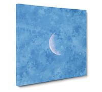 Moon in Morning Light Canvas Print | Gallery Wrapped 30mm Frame Wall Art | 20x20 inches | Ready to Hang | Modern Space Picture | Living Room Bedroom Lounge Office