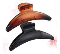 Moon Jaw Clip for Women 2pcs Black Plastic Shower Hair Accessory | Lightweight Simple Style, Home Use, Protects Hair, Decorative Look, Suitable for Woman and Girl