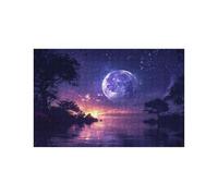 Moon Jigsaw Puzzles for Adults 3000, Wooden 3000 Piece Jigsaw Puzzles for Adults Starry Sky, Educational Puzzle for The Whole Family Together, Puzzle for Wall Art Home Decor 48 x 32 Inch LZPT-03433