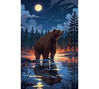 Moon Jungle Bear 2000 Piece Jigsaw Puzzles for Adults, Challenging and Brainteasing, Difficult Puzzles, Puzzle 2000 Pieces