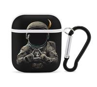 Moon Keeper Peace Sign PC Headphone Case for AirPods 1 And 2 Earphone Cover Earbuds Accessories with Keychain