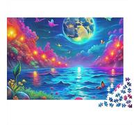 Moon Lake 1000 Pieces Puzzles Beautiful View Butterfly Bloom Planet Home Decoration Decompression Jigsaw for Men And Women Challenging Puzzles Jigsaw Puzzles for Adults 52x38cm/1000pcs