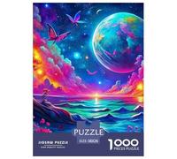Moon Lake Jigsaw Puzzles Puzzles for Adults Kids. 1000 Piece Healing tranquility Impossible Challenge Toy Educational Game Home Decoration for Educational Games Gifts 38x26cm/1000pcs