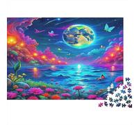 Moon Lake Puzzle 1000 Piece Colorful Cosmic Scene over Water for Adults Difficult Challenging Decompression 38x26cm/1000pcs
