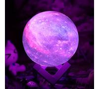 Moon Lamp, Kids Night Light Lamp - 16 Colors Moon Light with Wood Stand Remote & Touch Control USB Rechargeable Gift for Girls&Boys Lover Birthday Christmas Gift