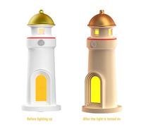 Moon Lamp Projector Night Light USB Rechargeable Lighthouse Lamp for (A)