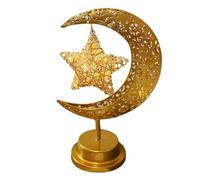 Moon Lamp, Rustic Moon Lamp for Ramadan Decorations for Home, LED Crescent Light Eid Mubarak Decorations, Ramadan Lights, Enchanted Lunar Lamp, Half Moon Lights for Bedroom Desktop Nightstand Decor