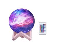 Moon Lamp Upgrade 4.72 inch with Timing 3D Printing Star Moon Night Light 16 Colours Touch Control Night Lamp with Stand, Remote & USB Rechargeable for Birthday Party Gifts