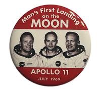 Moon Landing Button Large 2.25 Inch Pinback Reproduction Of 1969 Pin Astronauts Space Mission XI