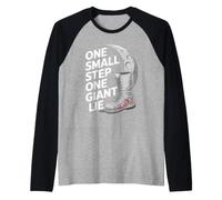 Moon Landing Hoax Conspiracy Fake Cover-Up Moon Hoax Raglan Baseball Tee