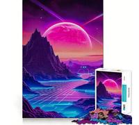 Moon Landscape Magic Retro 1000 Piece Jigsaw Puzzles for Adults Unwind Game Snug Cut Playful Challenge Wall Accent (38x52cm)