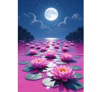 Moon Lotus Flower 300 Piece Jigsaw Puzzle for Adults, Creativity, Challenging and Difficult Puzzle, Brain Teaser Puzzles for Adults 300 Pieces for The Whole for Women, Men