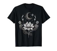 Moon Lotus Spiritual Zen on Celestial Lunar Lotus Flower T-Shirt