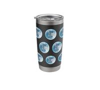 Moon Lunar Surface Full Space Galaxy Gray Green White Stainless Steel Insulated Tumbler