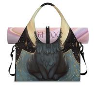 Moon Magic Crown Cat Sports Duffle Bag with Shoe Compartment Weekend Overnight Bags Tote Cabin Luggage Bag for Gym Yoga Travel