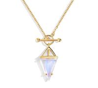 Moon Magic - Genuine Moonstone Opal Black Obsidian Necklaces/Genuine 925 Sterling Silver Enchanted Moonstone Necklaces 18K Rose and Yellow Gold for Women/Stone Jewelry