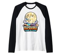 Moon Meditation Lunar Mindfulness Spiritual Wellness Raglan Baseball Tee
