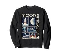 Moon Mission 2026 Retro Space Exploration Lunar Spaceflight Sweatshirt