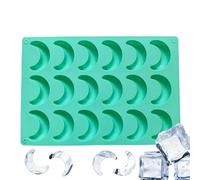 Moon Mold - Silicone, Crescent Dessert Tray Flexible Baking Tool Chocolate Candy Jelly Maker | Non Stick Cake Decorating Tray with Eighteen Cavities for Homemade Dog Treats Kitchen