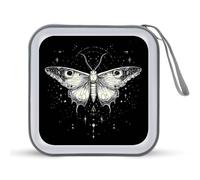 Moon Moth Starry Sky Portable CD Case Holder 48 Capacity Travel DVD Storage Boxs Wallet Bag
