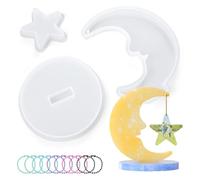 Moon Mould,3 Pcs Photo Frame Epoxy Resin Moulds with 10 Chains